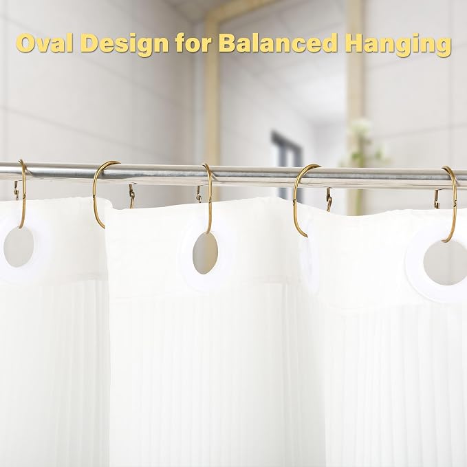 30Pcs Shower Curtain Hooks, Metal Oval Shower Curtain Hooks Roman Rings - Image 4