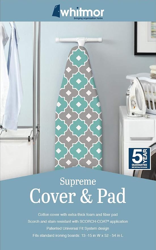 Whitmor Supreme Ironing Board Cover and Pad, Paragon Taupe/Gray - Image 4