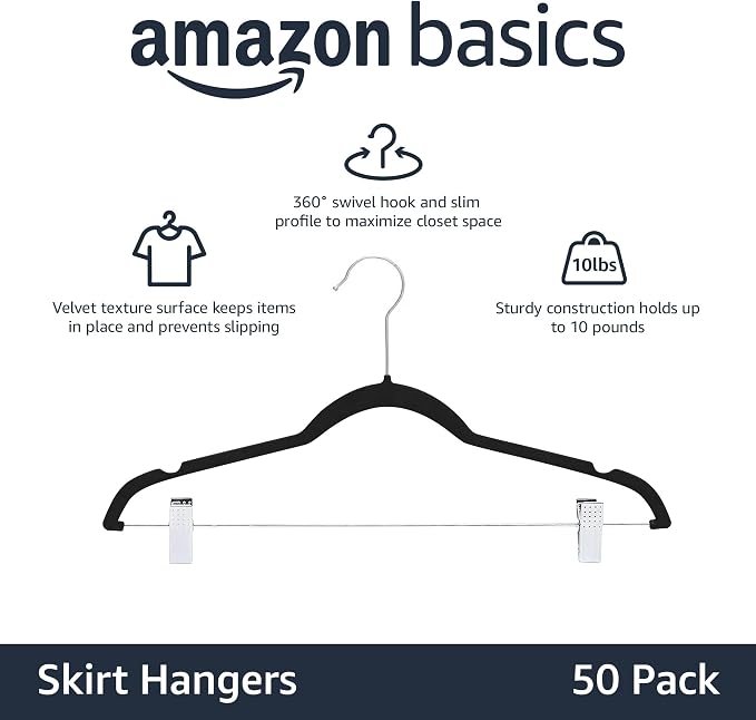 Amazon Basics Velvet Non-Slip Skirt Clothes Hangers - Image 2