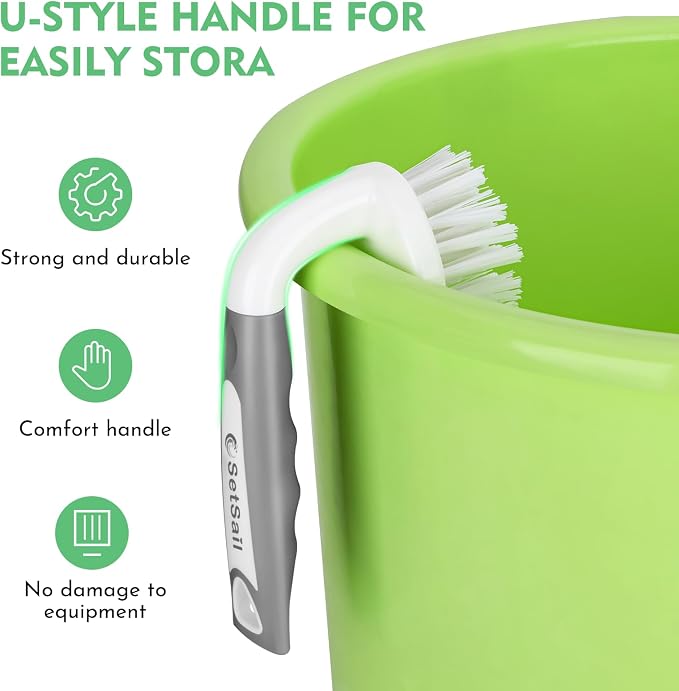 SetSail Scrub Brush, Heavy-Duty Stiff Bristle Cleaning Scrubber, 4 Pack | - Image 4
