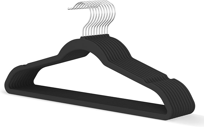 Black Velvet Hangers 20 Pack, Slim Space Saving Suit Hangers by MLKJHHI