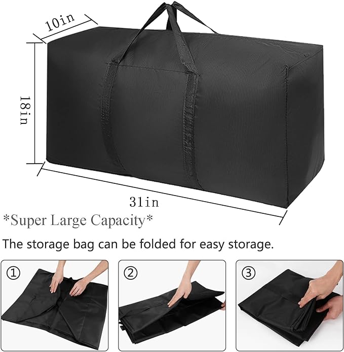 Extra Large Moving Bags with Strong Zippers & Carrying Handles, Storage Bags - Image 2