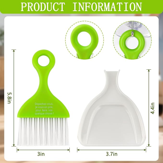 ZUFECY Mini Broom and Dustpan Set 3 Pack, Small Handheld Sweeper - Image 2