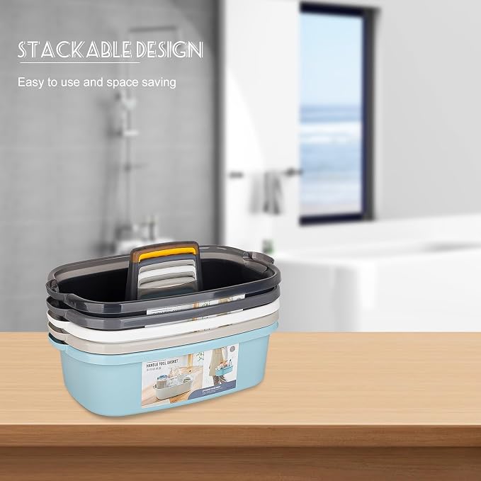Large Cleaning Supplies Caddy Portable Shower Caddy Basket Light Grey - Image 5