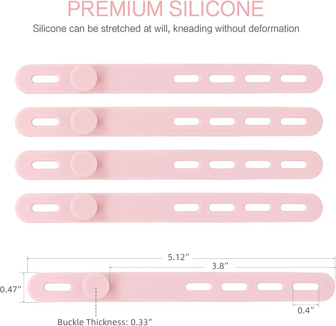 Donruby 24Pcs Silicone Cable Ties, Reusable Cord Organizer Straps, 5.12" - Image 2