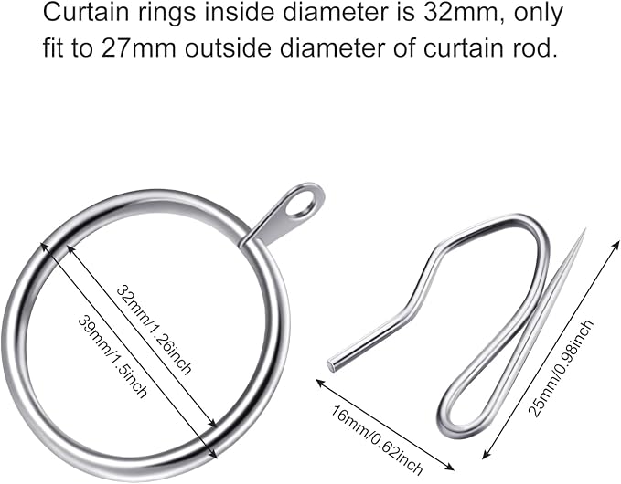 Hotop 30 Pcs Metal Curtain Rings - Image 2