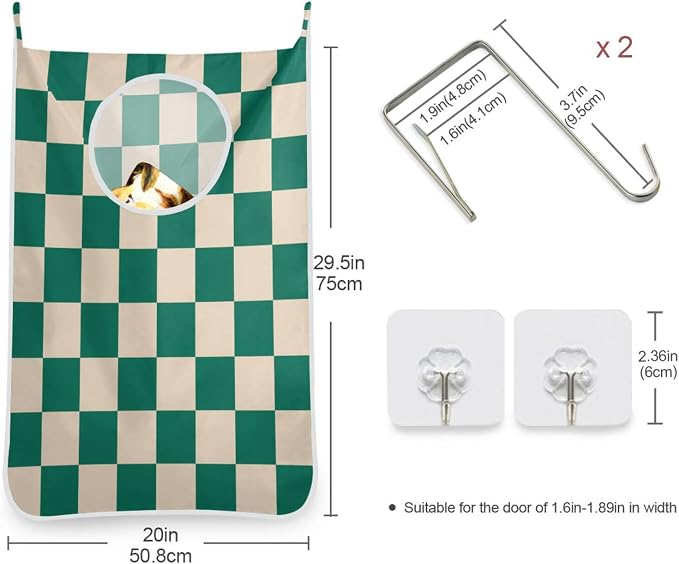 1PC Hanging Laundry Hamper Bag Over the Door Laundry Hamper Wall Hamper Large - Image 3