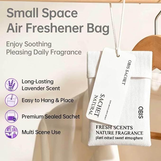 10 Pack Lavender Sachets for Drawers and Closets, Long-Lasting Home Fragrance - Image 2