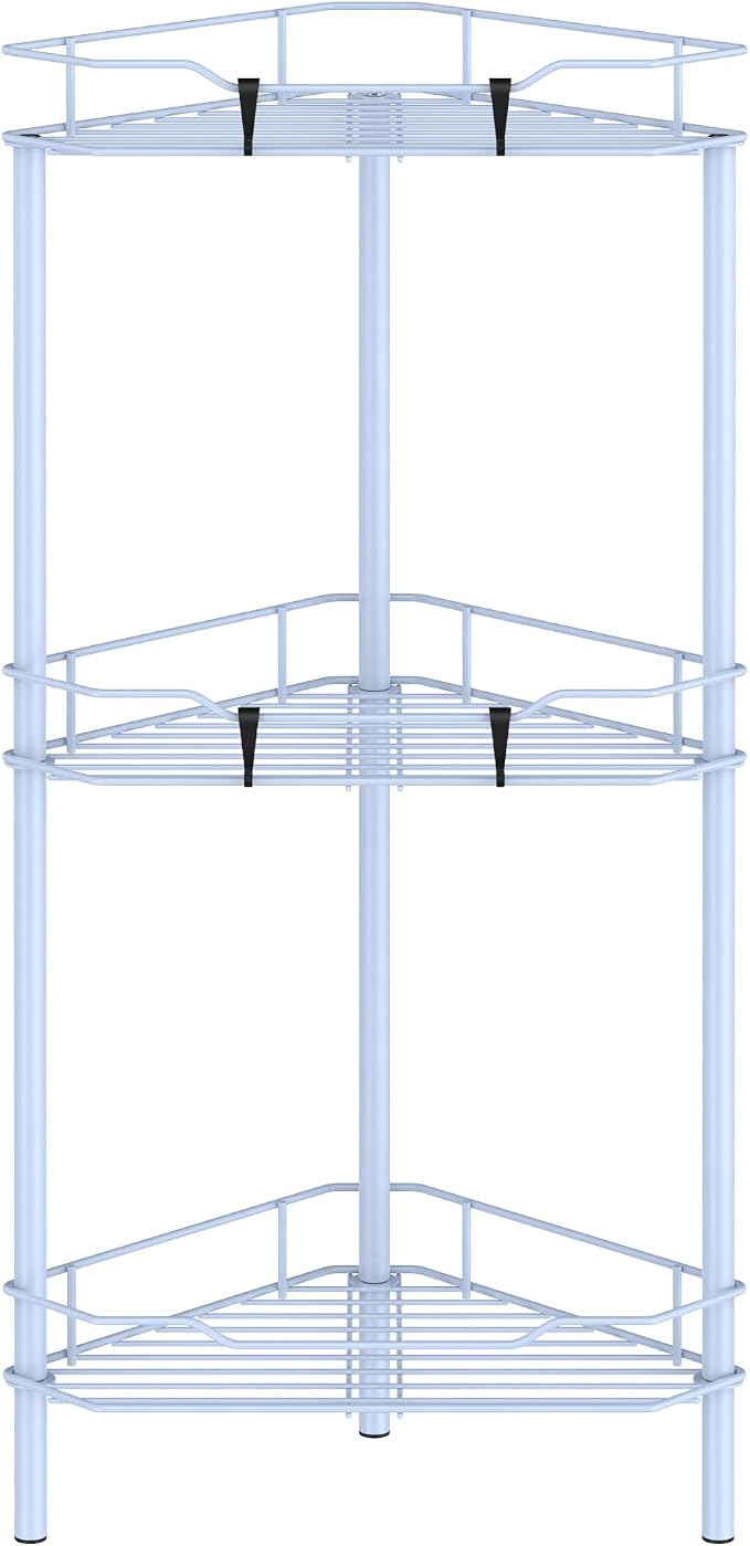 HuggieGems Metal Floor Standing Corner Shower Caddy, 3 Tier by HuggieGems