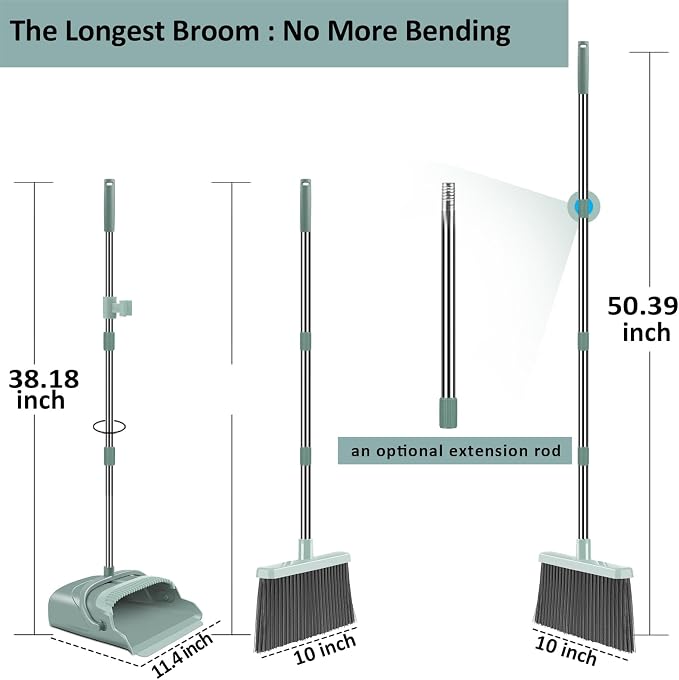 Upgrade Broom and Dustpan Set, Large Size and - Image 2