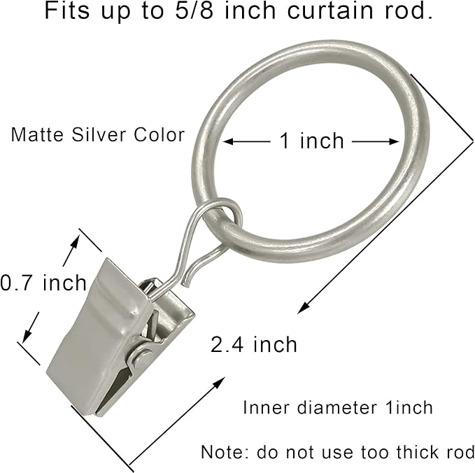 44 Pack Metal Curtain Rings - Image 2