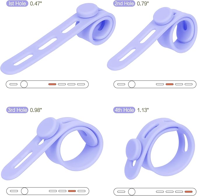 Donruby 24Pcs Silicone Cable Ties, Reusable Cord Organizer Straps, 5.12" - Image 3
