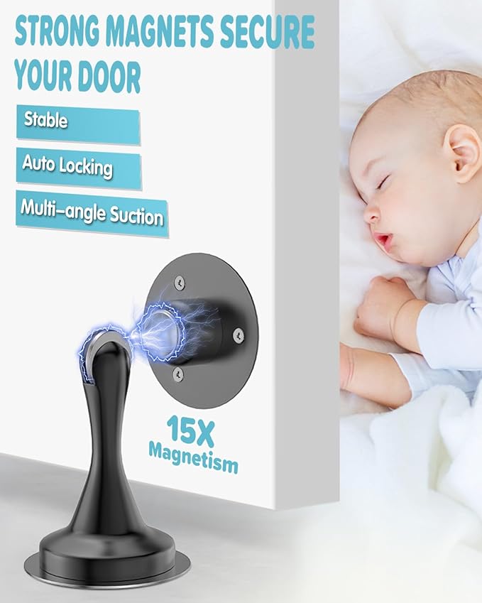 Door Stoppers Magnetic Door Catch 2 Pack Stainless Steel Magnetic Door Stop | - Image 2