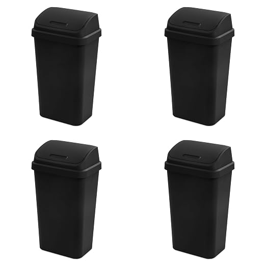 Sterilite Swing Top Wastebasket, Trash Can, 13 Gallon, Garage and Workspace by Sterilite