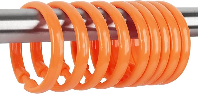 Orange Shower Curtain Hooks by Qulable