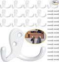 Homanu 14 Pack Coat Hooks, Heavy Duty Double Prong Coat Hooks Wall Mounted by Homanu