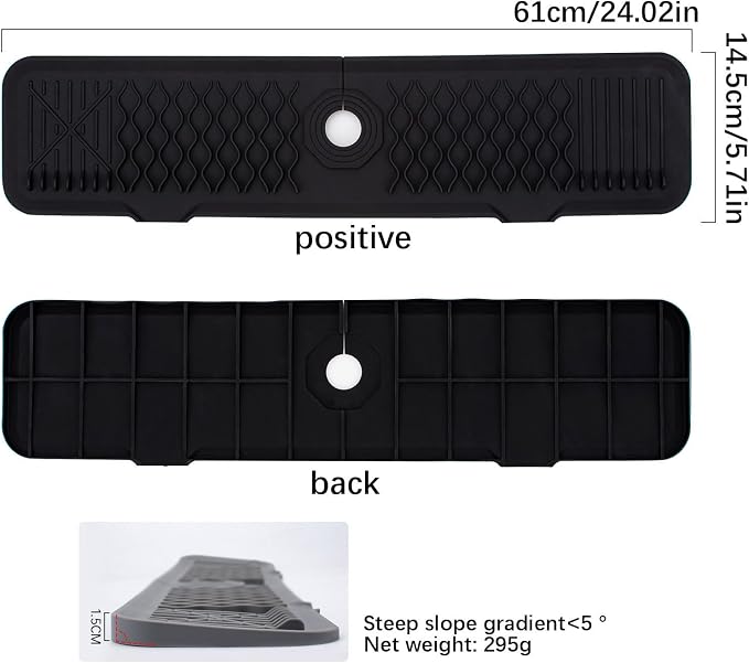24 Inch Faucet Mat for Kitchen Sink Silicone Sink Splash Guard 5° Slope Faucet - Image 6