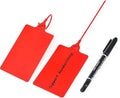 25 Pcs Durable Plastic Shipping Tags with Marker Pen Security Seals Sticker Labels,Waterproof Blank Luggage Tag for Packages, Logistics, Inventory, Travel(Red,25pcs)