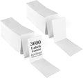 LotFancy 4x6 Thermal Labels, 3600 Shipping Labels Fanfold, 2 Stacks (1800 PCS per Stack), Perforated Mailing Postage Label, Permanent Adhesive, Address Label Compatible with Zebra, Rollo, Munbyn