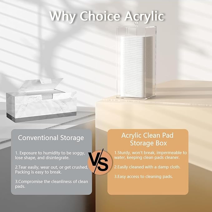 Acrylic Clean Pad Storage Box for Clean Skin Club, Cotton Pad Dispenser - Image 8