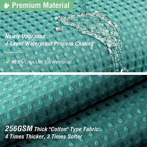 Dynamene Extra Long Waffle Shower Curtain 256GSM Fabric 72x96 Seaweed Green - Image 4