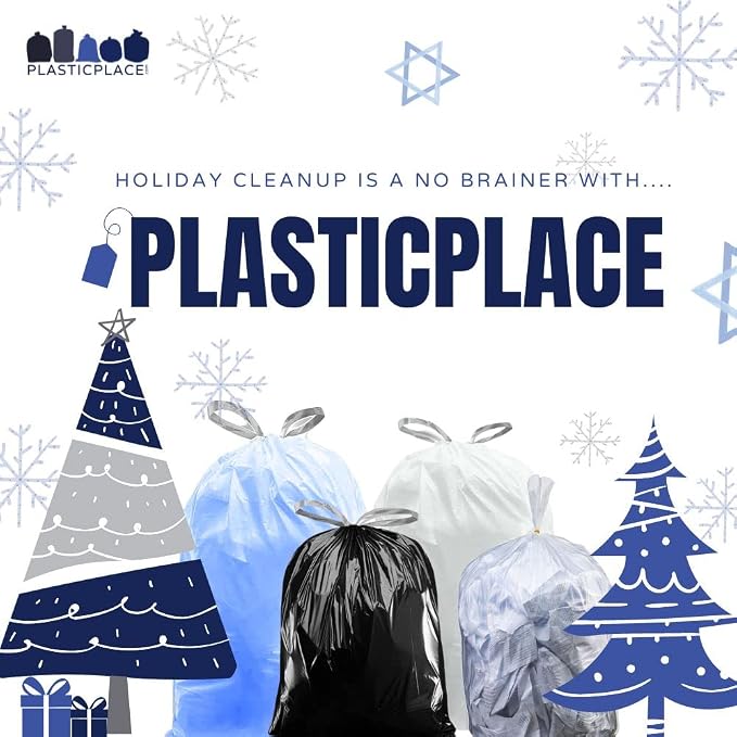 Plasticplace 4-6 Gallon White Drawstring Bags, 100% Prime Material, 0.7 Mil - Image 2