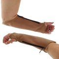Arm Chaps Extended Elbow Leather Arm Guard - Arm Sleeve Protectors for Thin Skin and Bruising, Scratches & Cuts - Protective Arm Sleeve for Any Age- Left & Right Form-Fitting - Brown(1Pair/XX-Small).
