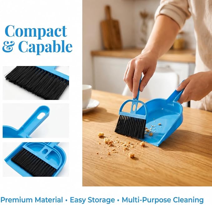 TOPZEA 6 Pack Mini Dust Pan and Brush Set, Mini Hand Broom Dustpan Set Hand - Image 3
