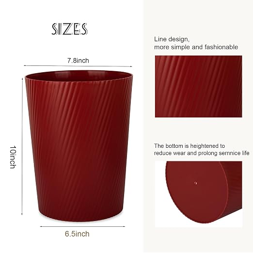 UUJOLY Small Bathroom Trash Can Wastebasket Garbage Can, 1.8 Gallon, Kids Room - Image 2