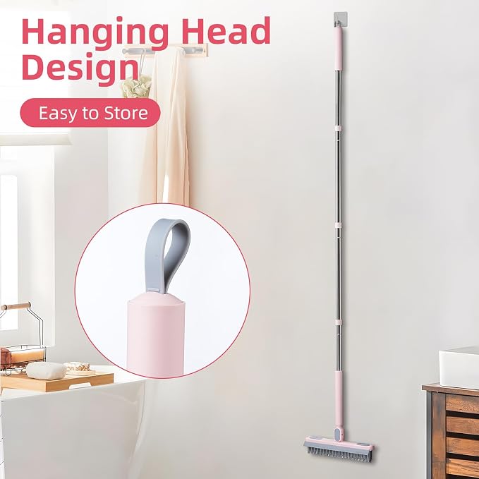 Floor Scrub Brush with Long Handle, Grout Brush | V-Shaped Stiff Bristles - Image 6