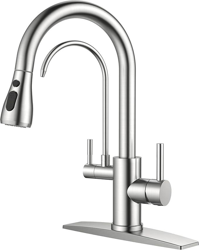 FORIOUS Kitchen Faucet with Purified Water, 2 Handle, Brushed Nickel | by FORIOUS