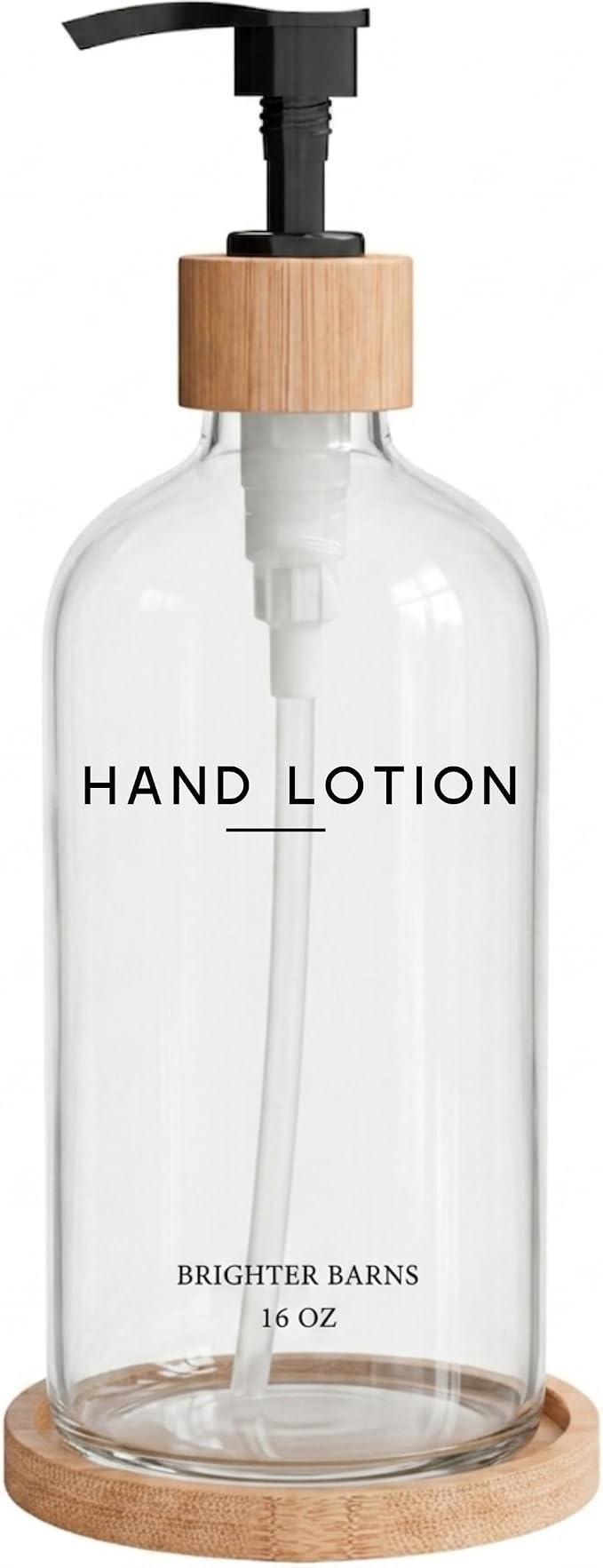 Glass Lotion Dispenser with Pump by BrighterBarns
