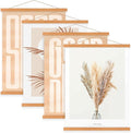 4 Pack 47x27 47x63 47x32 Poster Frame, Magnetic Light Wood Frame Hanger for Photo Picutre Canvas Artwork Art Print Wall Hanging (4 Packs, 47", Teak Color)