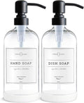 Vine Creations Clear Glass Soap Dispenser, 2 Pack Kitchen Soap Dispenser Set by VineCreations