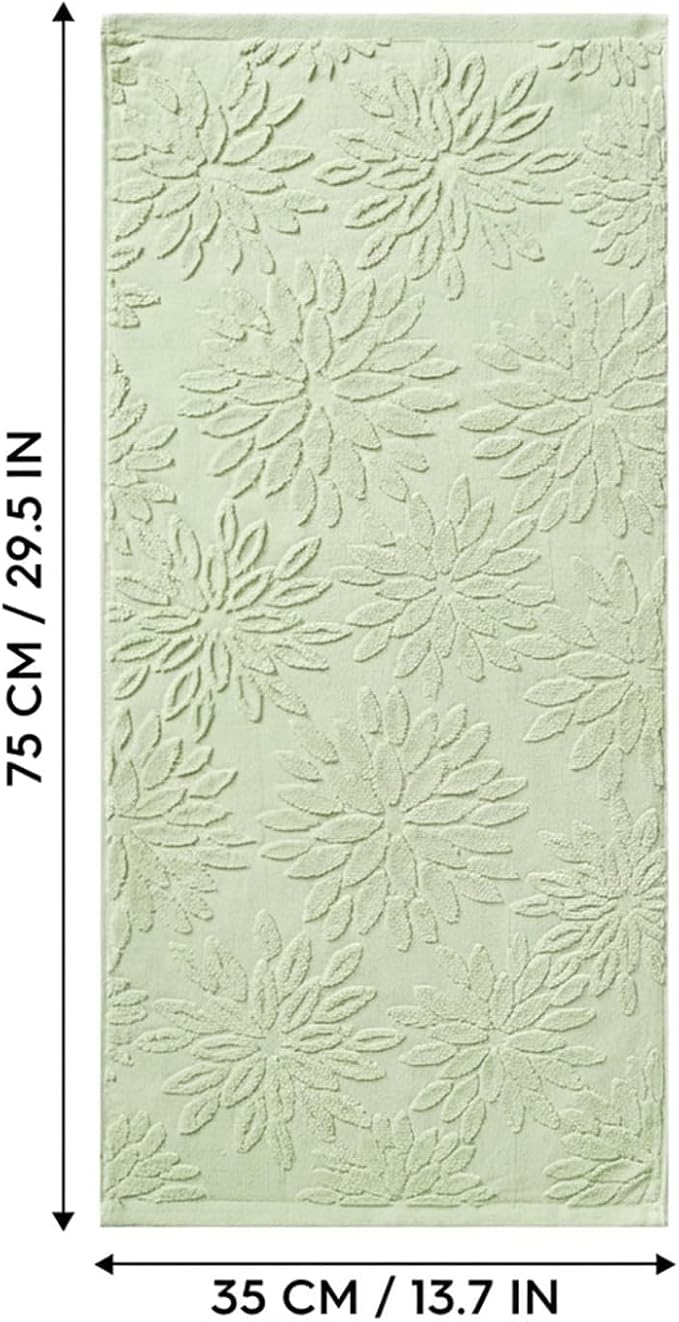 Artoid Mode 2 Pcs Light Green 3D Dahlia Floral Jacquard Hand Towels - Image 7