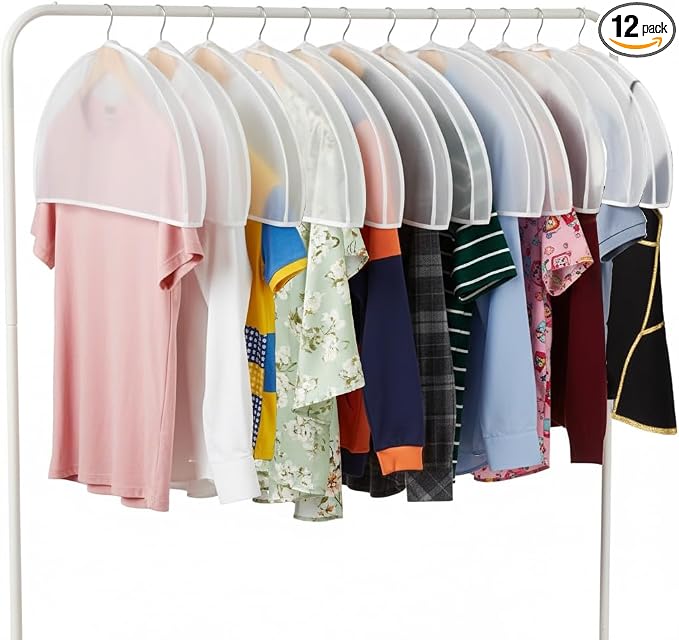 Shoulder Covers Plastic Hanger Covers, 12 Pack | Breathable, by MsKitchen