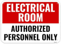 1PC Electrical Room Sign, 14 x 10 Inches - Aluminum - Authorized Personnel Only - Electric Room Signage For Door