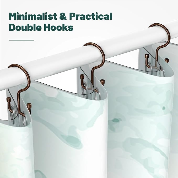 Shower Curtain Hooks, Shower Curtain Rings, Durable Rust Proof Shower Curtain - Image 6