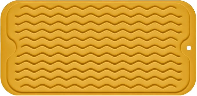 Silicone Dish Drying Mat, Non-Slip Easy Clean Sink Mat, Large Heat-resistant by MODENGKONGJIAN