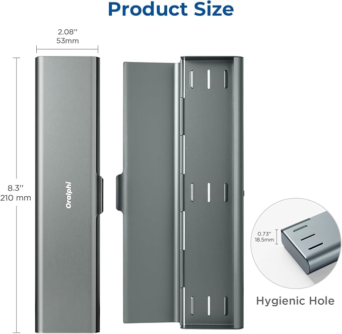 Wider Aluminum Toothbrush Travel Case, Portable Travel Toothbrush Holder - Image 5