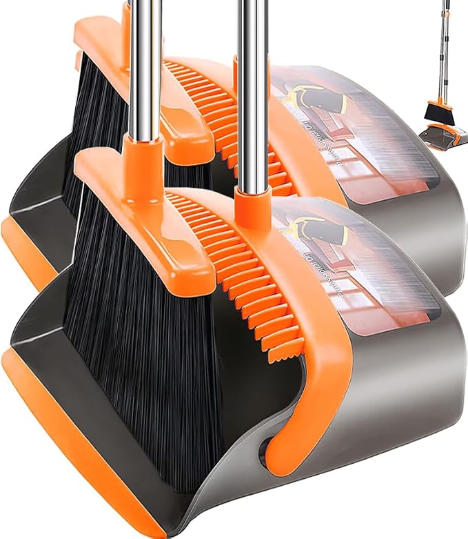 2-Pack is More economical, Upgraded Broom and Dustpan, by Superbrightledcornlightbulb
