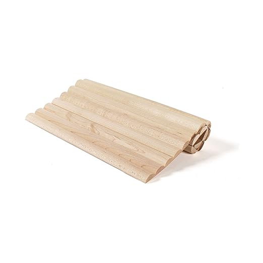 1' Wide x Nominal 8' High x 5/16' Thick Unfinished Solid Maple FlexibleTambour Sheet with 3/4" Half Round Grooves