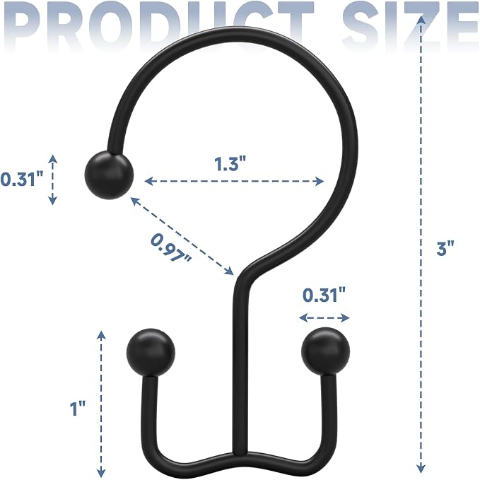 Titanker Shower Curtain Hooks Rings, Rust Resistant Metal Minimalist Simple - Image 6