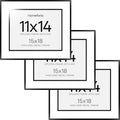 Homeforia 15x18 Diploma Frame Black, High End Metal 15 x 18 Black Certificate Frame with Mat 11 x 14, 18x15 Document Frame Matted to 11x14, Graduation Degree Frames, Tempered Glass, Wall Kit, Set of 3