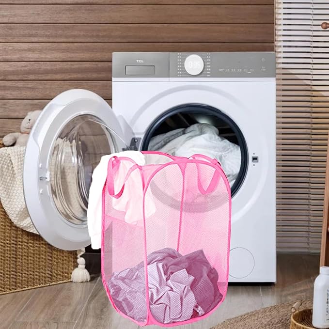 Pop Up Laundry Hamper Reinforced Collapsible Laundry Basket Foldable Clothes - Image 4