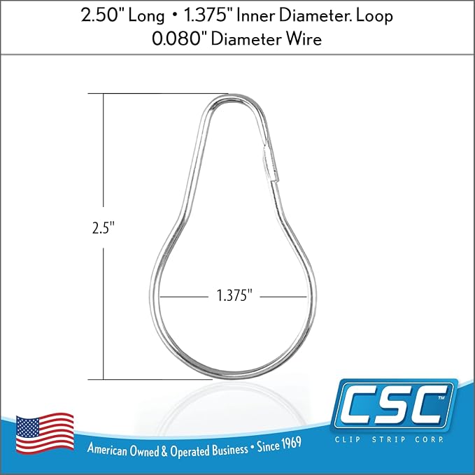 100 Pack Shower Curtain Hooks, 2.5" Metal Shower Curtain Rings, Made of Rust - Image 2