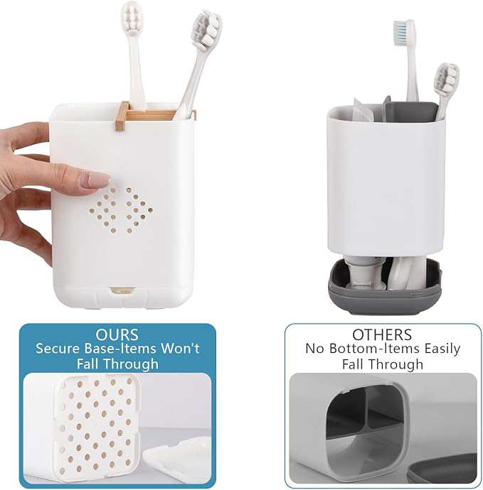 Toothbrush Holders for Bathrooms, Electric Toothbrush Holder, 3 Slot Vanity - Image 2