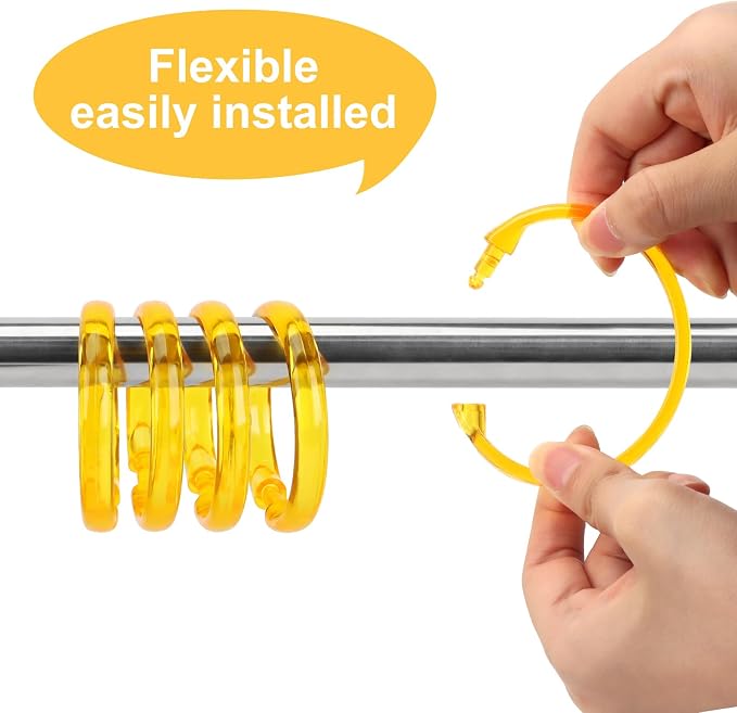 Golden Yellow Shower Curtain Hooks - Image 3