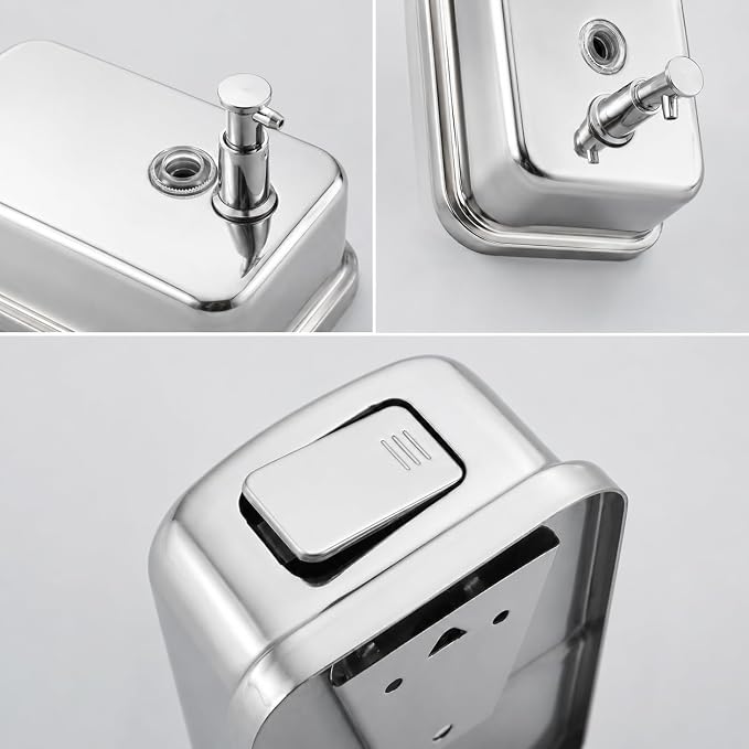 Stainless Steel Soap Dispenser for Kitchen Wall Mount – 27oz Vertical | Durable - Image 7