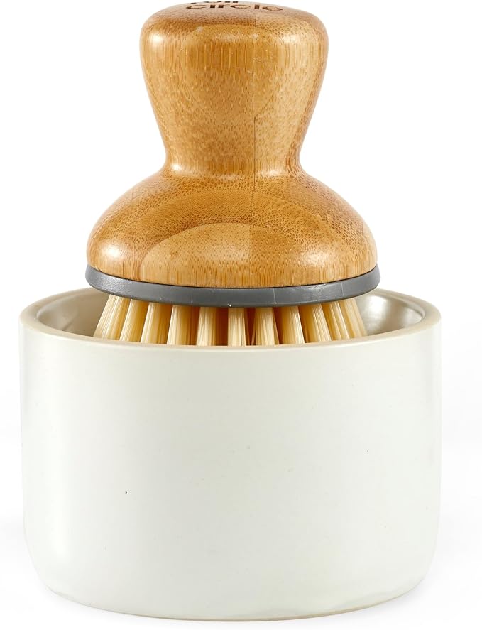 Full Circle Bubbly Palm Brush & Ceramic Soap Dispenser by Unknown